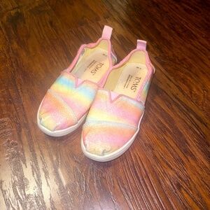 TOMS Glitter Pastel Alpargata Shoe, Size 12